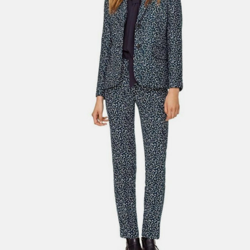 Tory Burch Multicolor Confettia Wool Blend Jacquard Trouser Ankle Pants